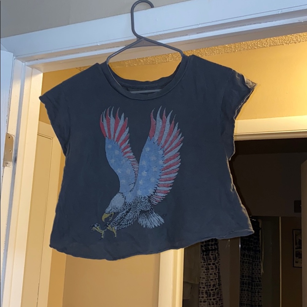 American flag eagle crop top